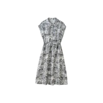 To The West Short Sleeved Dress Women's Ink