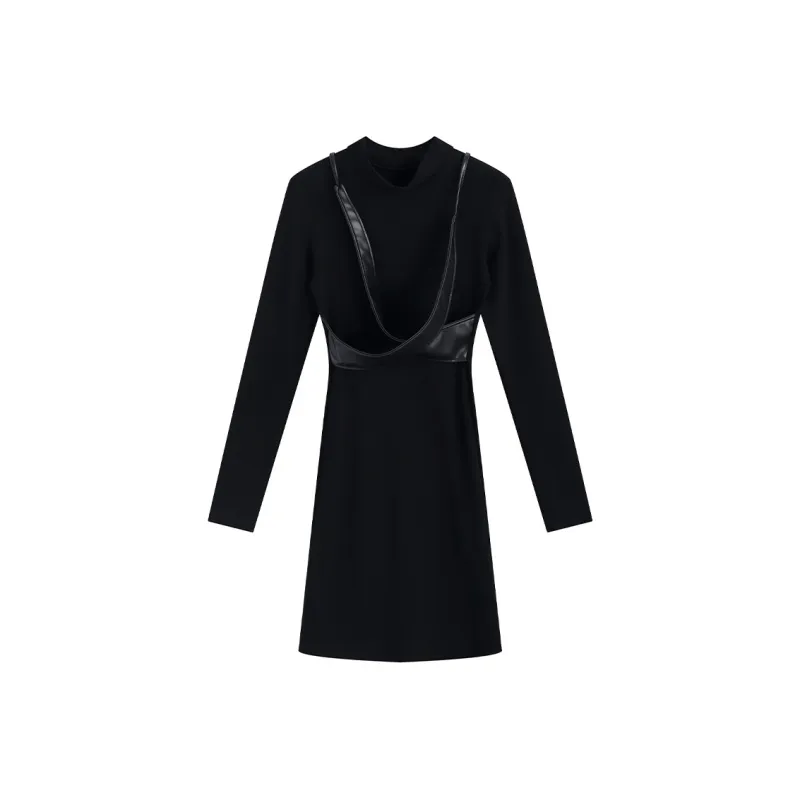 PZGE Long Sleeved Dresses Women's Burgundy-0