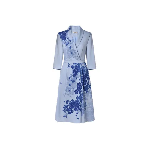 DIFFIE RIEGER Long-Sleeved Dresses Women's Blue