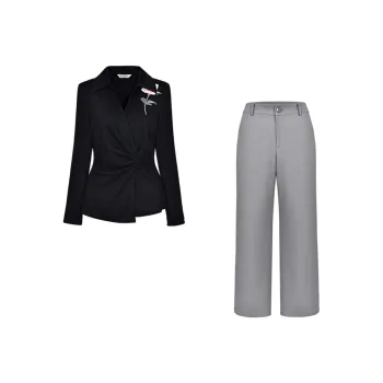 DIFFIE RIEGER Business Suits Women's Obsidian Black