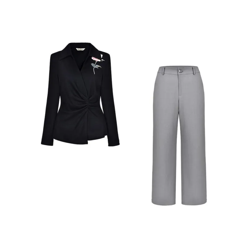 DIFFIE RIEGER Business Suits Women's Obsidian Black-0