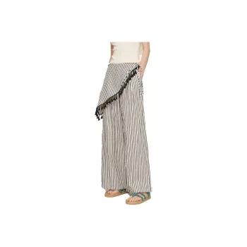 ELF SACK Casual Pants Women's Striped Off White