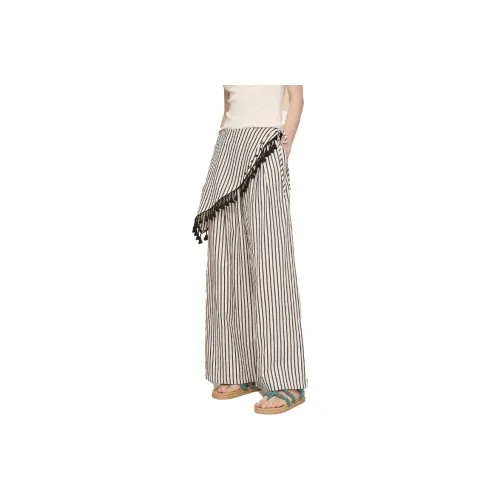 ELF SACK Casual Pants Women's Stripes Ecru