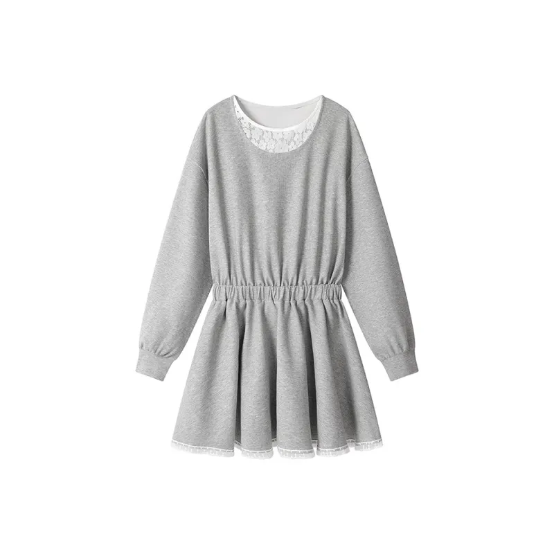 COMMA GIRL Long Sleeved Dress Women's Gray-0