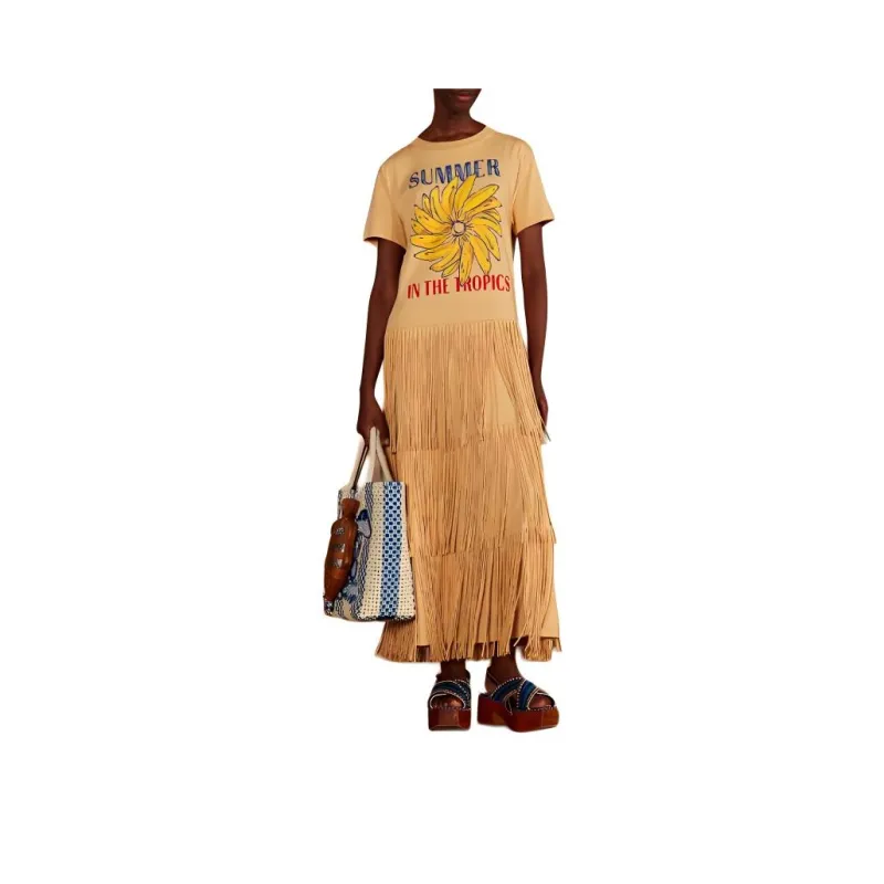FARM RIO SS24 Short Sleeved Dresses Women's Yellow-0