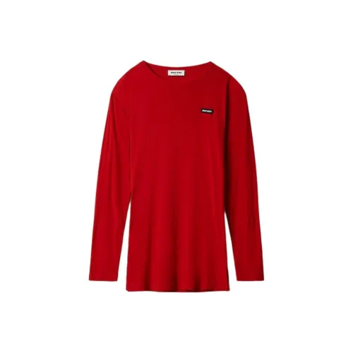 MIU MIU Long-Sleeved Dresses Women's Red