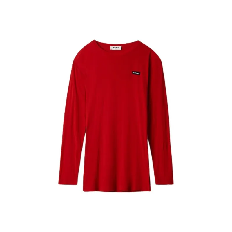 MIU MIU Long Sleeved Dress Women's Red-0