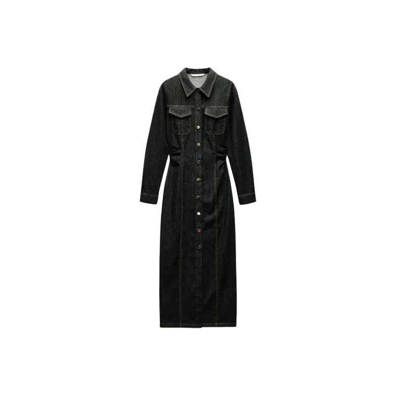ZARA Long Sleeved Dresses Women's Black-0