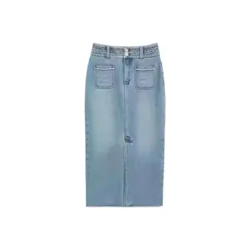 Bebe Denim Long Skirts Women's Blue