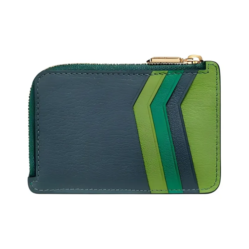 TIFFANY & CO. Tiffany T Goatskin Card Holder Women's Emerald Green-2