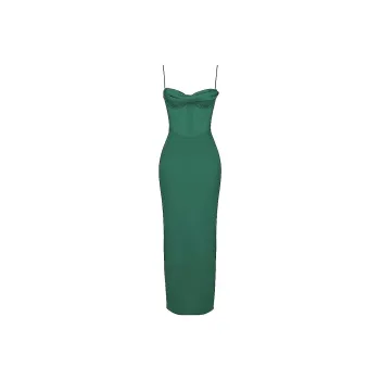 HOUSE OF CB CHARMAINE Slip Dress Women's Forest/Forest Green