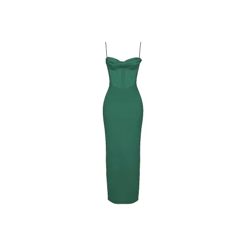 HOUSE OF CB CHARMAINE Slip Dress Women's Forest/Forest Green