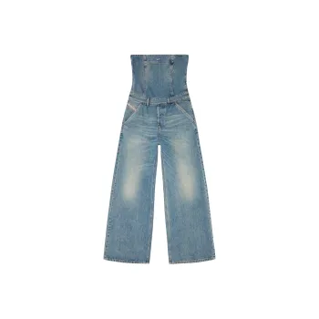 DIESEL De-Bride Strapless Denim Jumpsuit