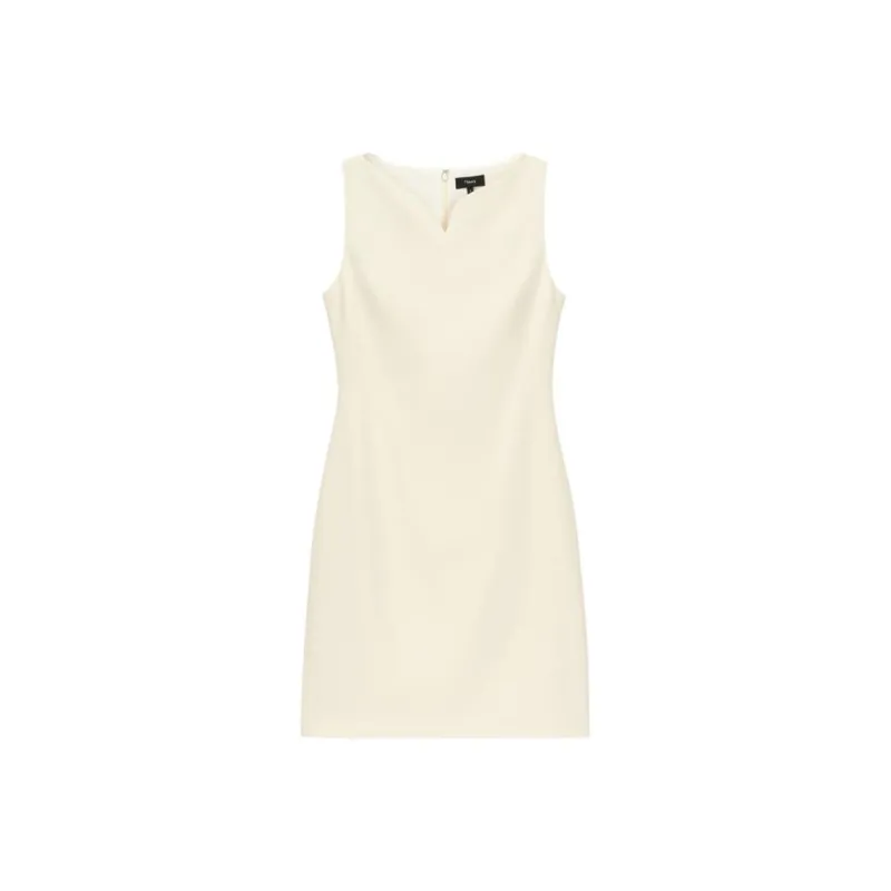 THEORY Sleeveless Dress Women's Ecru-0