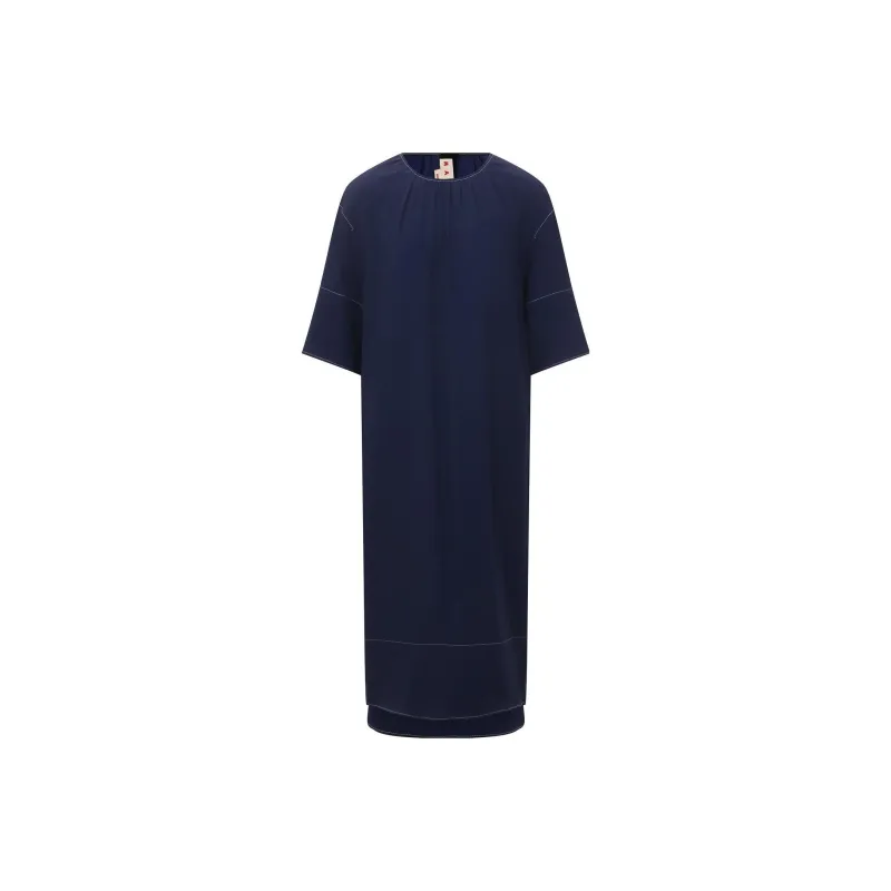 MARNI Short Sleeved Dresses Women's Dark Blue-0