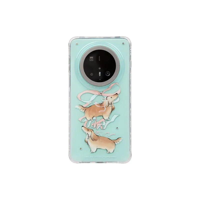 CARECASE TPU Material Original Design Bowknot Puppy Diamond Phone Case Compatibility With Huawei Pura 70/Pro+/Ultra-0