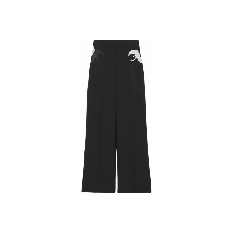 Burberry Thalia Swan Graphic Wide-leg Trousers-0