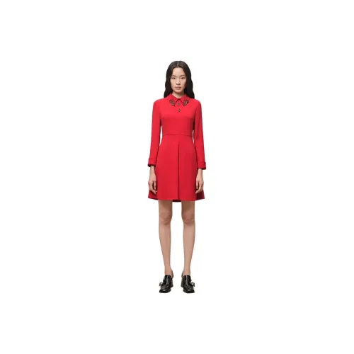OBBLIGATO 레드 여성 긴팔 원피스