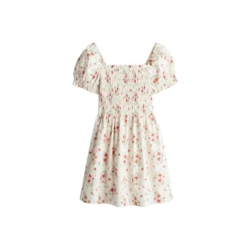H&M Short Sleeved Dress Women's White/Red Floral