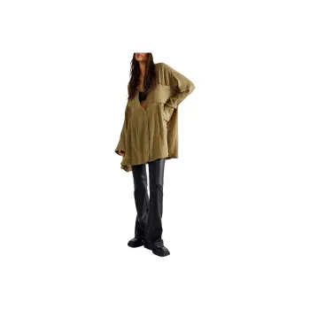 FREE PEOPLE The Voyager Shirtdress Long-Sleeved Dresses Women's Willow Green