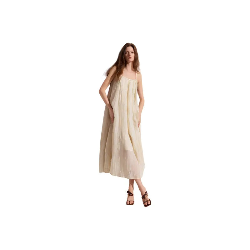 ELLE Slip Dress Women's Light Khaki-0