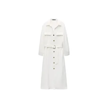ZARA Long-Sleeved Dresses Women's White