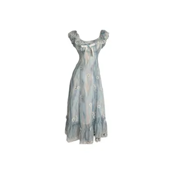 PLANE DRIFT Short Sleeved Dress Women's Dream Blue Long