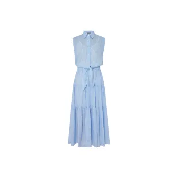 MOCO Sleeveless Dress Women's Blue White Stripes Color