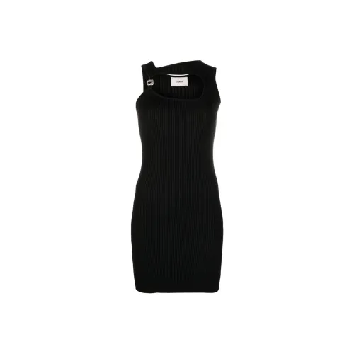 COPERNI Asymmetric Neck Cut Out Ribbed Mini Dress