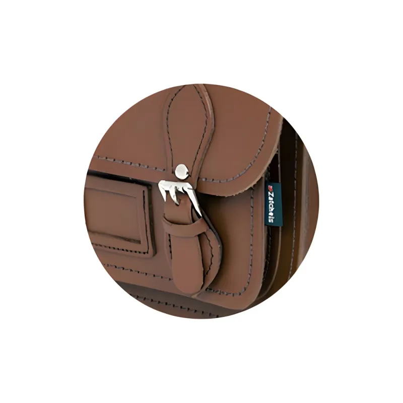 Zatchels Cow Leather Handbag Women's Chocolate-3