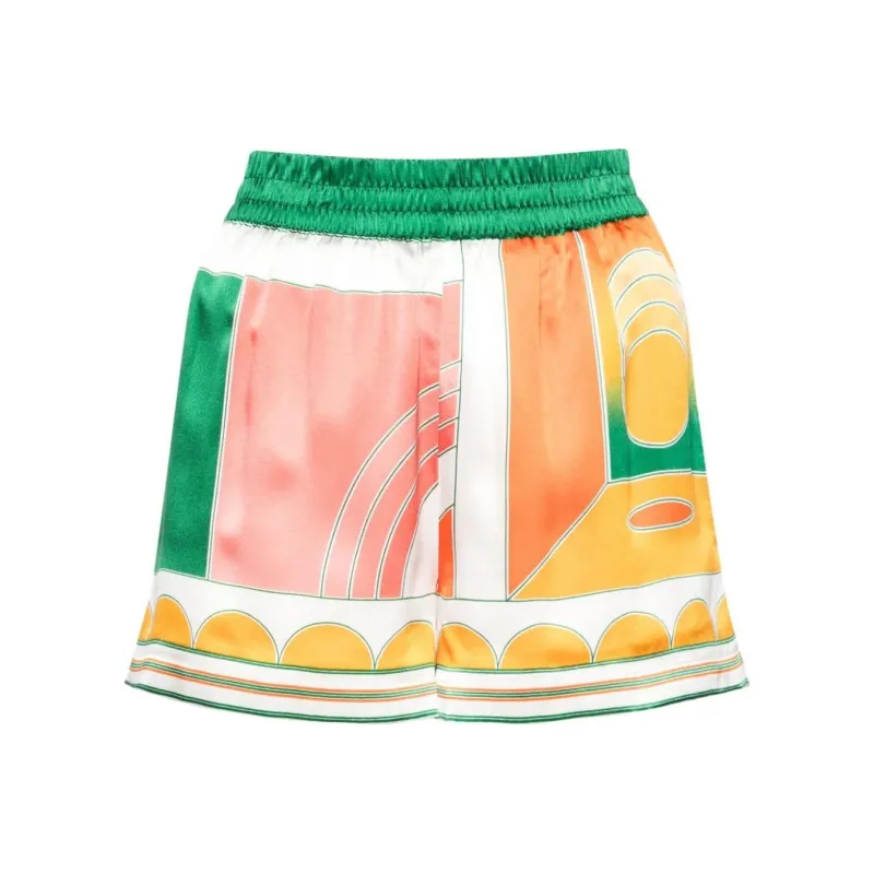 CASABLANCA Summer Court Silk Shorts-0