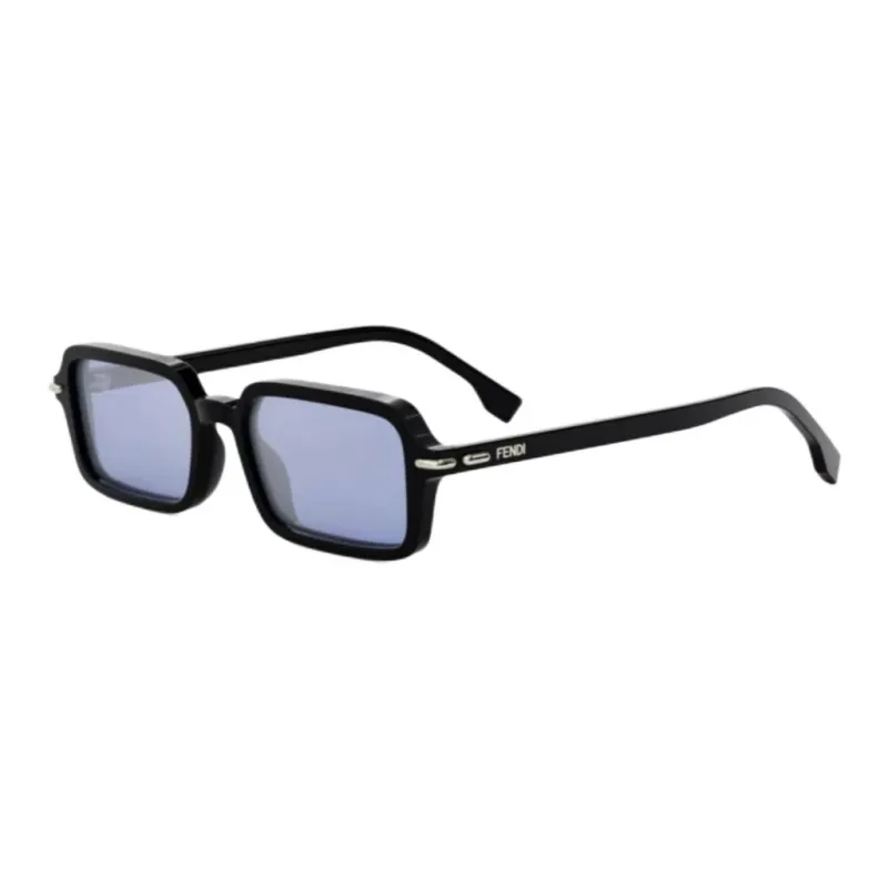 FENDI Acetate Rectangular Sunglasses Women's Black-0