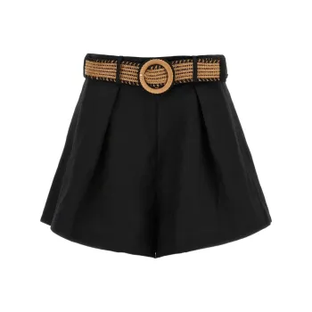 Zimmermann Halliday Tuck High Waist Shorts