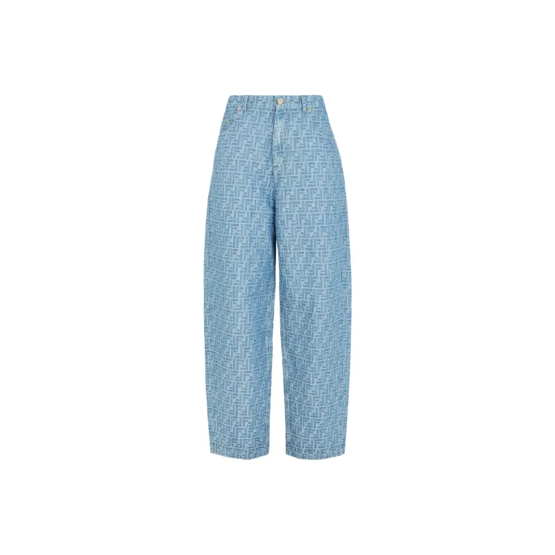FENDI Ff Jacquard Long Jeans-0