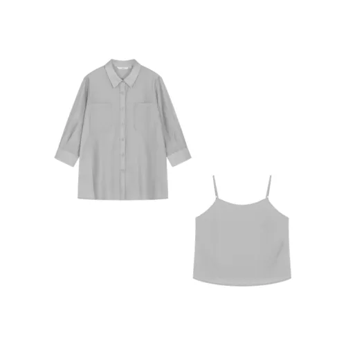 IHIMI Shirt Matching Set Women's Gull Gray