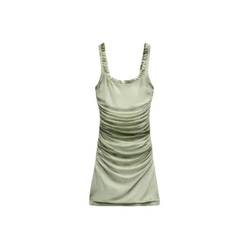 ZARA Sleeveless Dress Women's Gray White