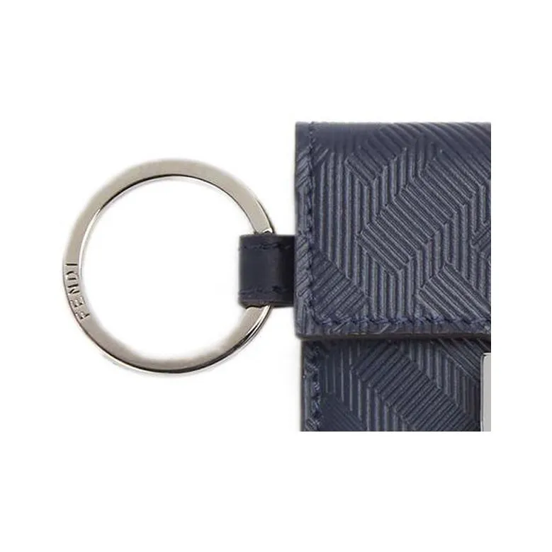 FENDI Baguette Calfskin Coin Purse Men's Blue-3