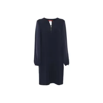 MaxMara Studio Zip Detailed Long Sleeved Dress