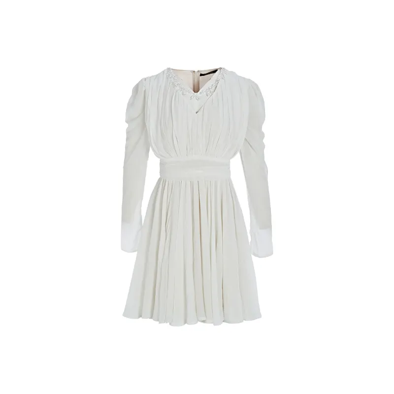 Marie Elie Long-Sleeved Dresses Women's White-0