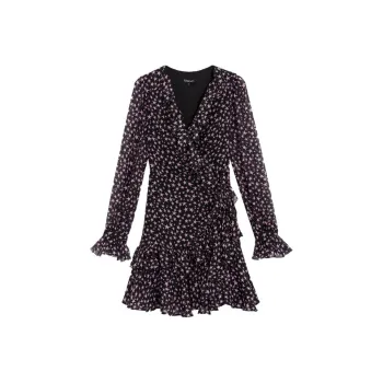 Bebe Long Sleeved Dresses Women's Pattern Black