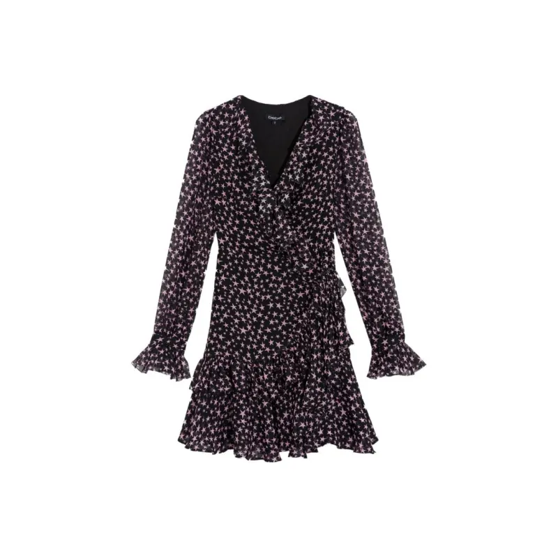 Bebe Long Sleeved Dresses Women's Pattern Black-0