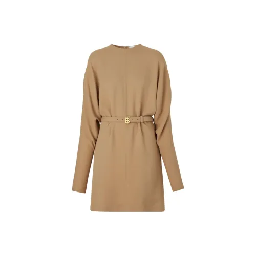 Burberry Belted Waist Long Sleeved Mini Dress