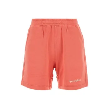 SPORTY & RICH Serif Logo Soft Gym Shorts 'Cotton Candy/White'