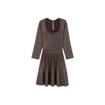Maje Metallic thread Knitted Mini Dress