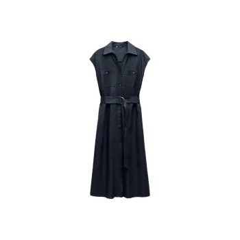 ZARA Short-Sleeved Dresses Women's Blue