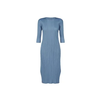PLEATS PLEASE ISSEY MIYAKE Long-Sleeved Dresses Women's Blue Gray