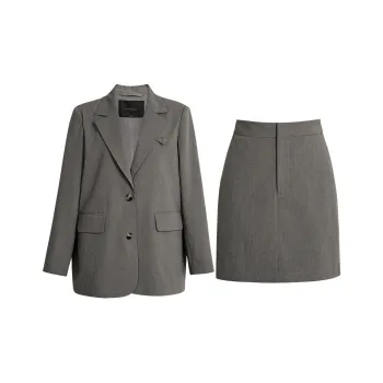 ROEYSHOUSE Business Suits Women's Gray Green