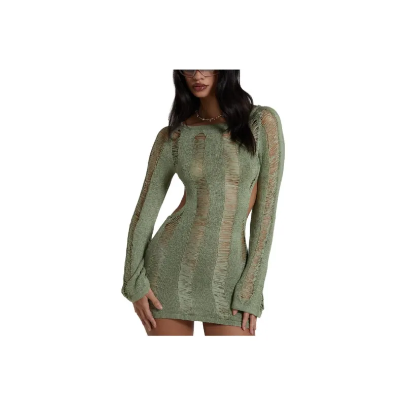 Jaded London Long-Sleeved Dresses Women's Green-0