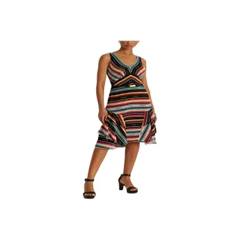 Polo Ralph Lauren Striped Crinkle Georgette Sleeveless Dress Sleeveless Dress Women's Multicolor