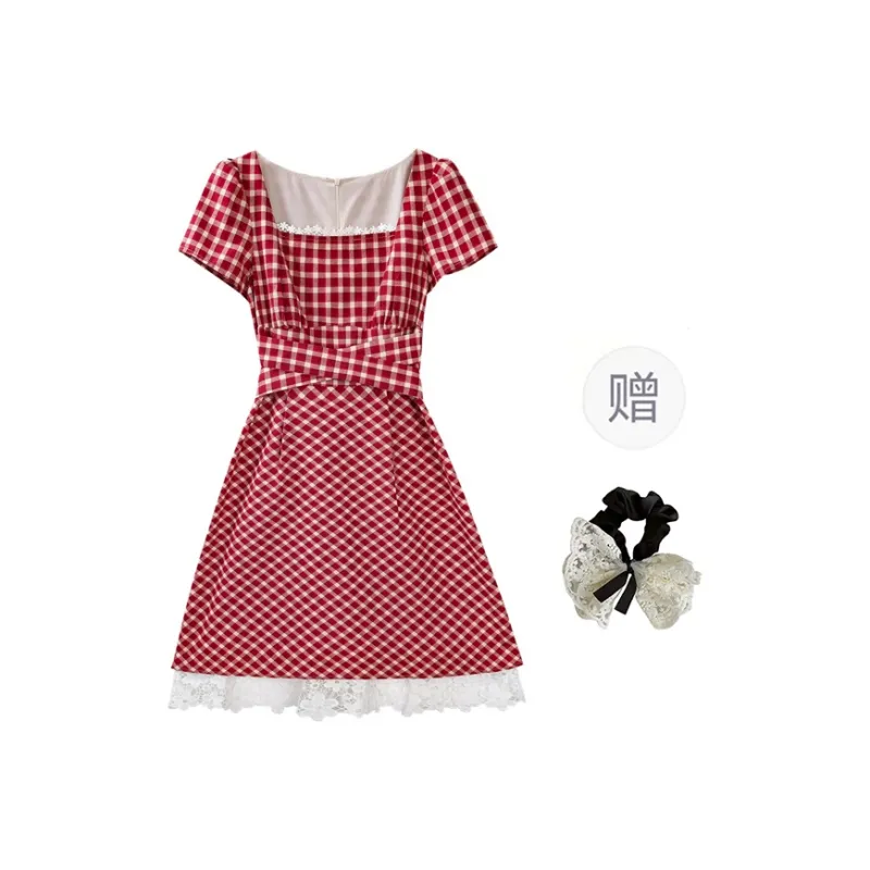 PAVEA Short Sleeved Dress Women's Rose Red-0